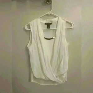 White House Black Market overlay dress tank top with gold bar Small